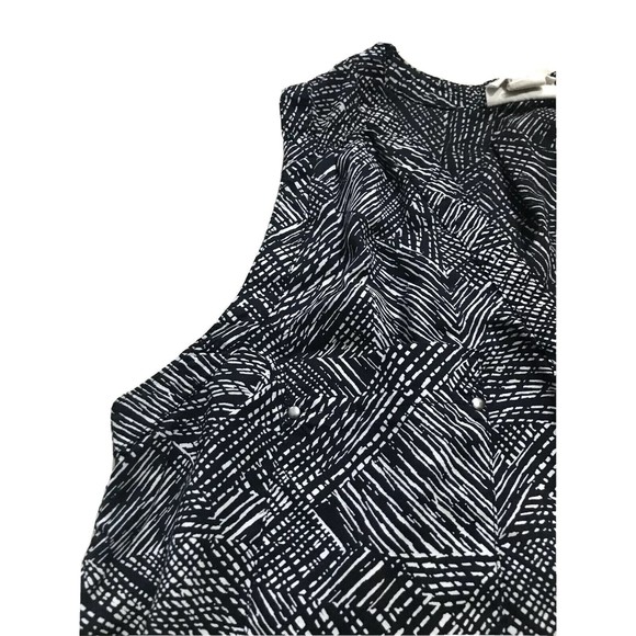 Converse One Star Womens Sleeveless V-Neck Shirt Blouse Top Small S Black White - Picture 1 of 12
